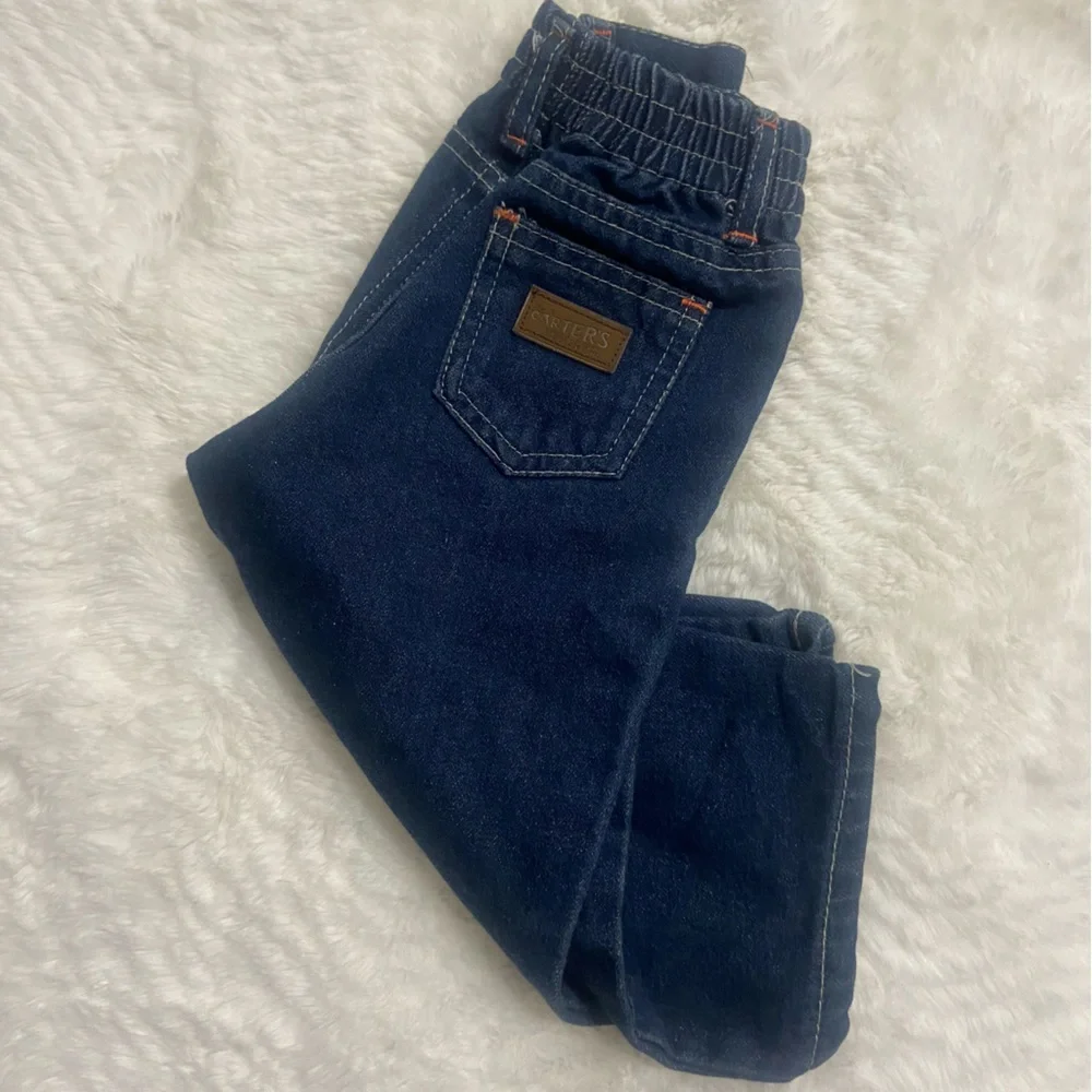 Vintage Carter's Watch the Wear Dark Blue Kids Jeans